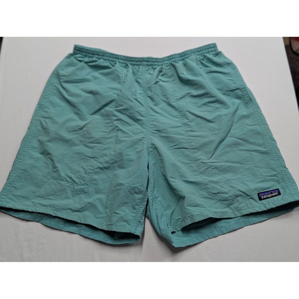 Patagonia Baggies Shorts Mens Large Teal Green NetPlus Recycled Nylon Mesh Liner